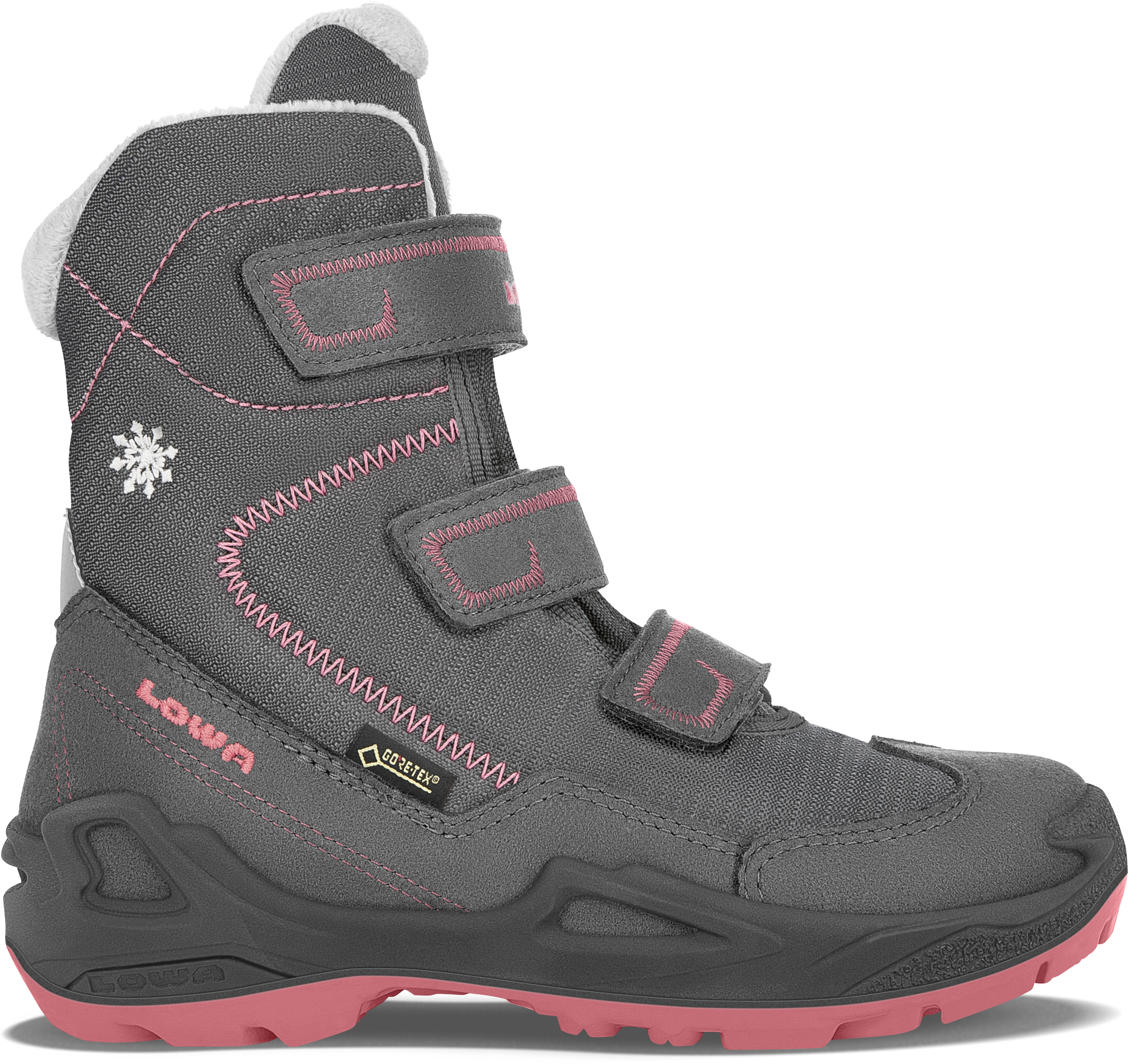 Lowa Milo GTX High-Cut Stiefel Kinder anthracite/coral | campz.at